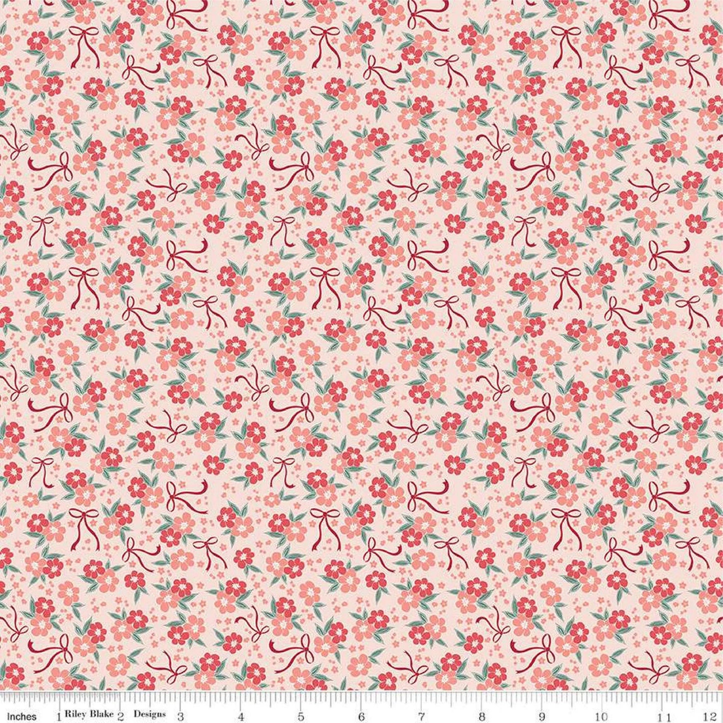 Riley Blake Afternoon Tea Blush Floral Quilting Fabric