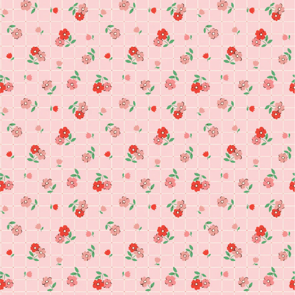 Poppie Cotton Fabric Farmhouse Fancy Tea Towl Pink