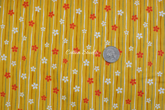 Iroha Komon Stripe and Sakura Kimono Yellow Orange Cosmo