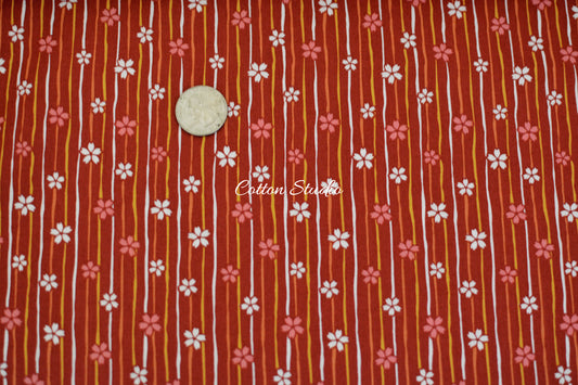Iroha Komon Stripe and Sakura Kimono Red Cosmo