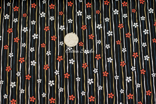 Iroha Komon Stripe and Sakura Kimono Black Cosmo