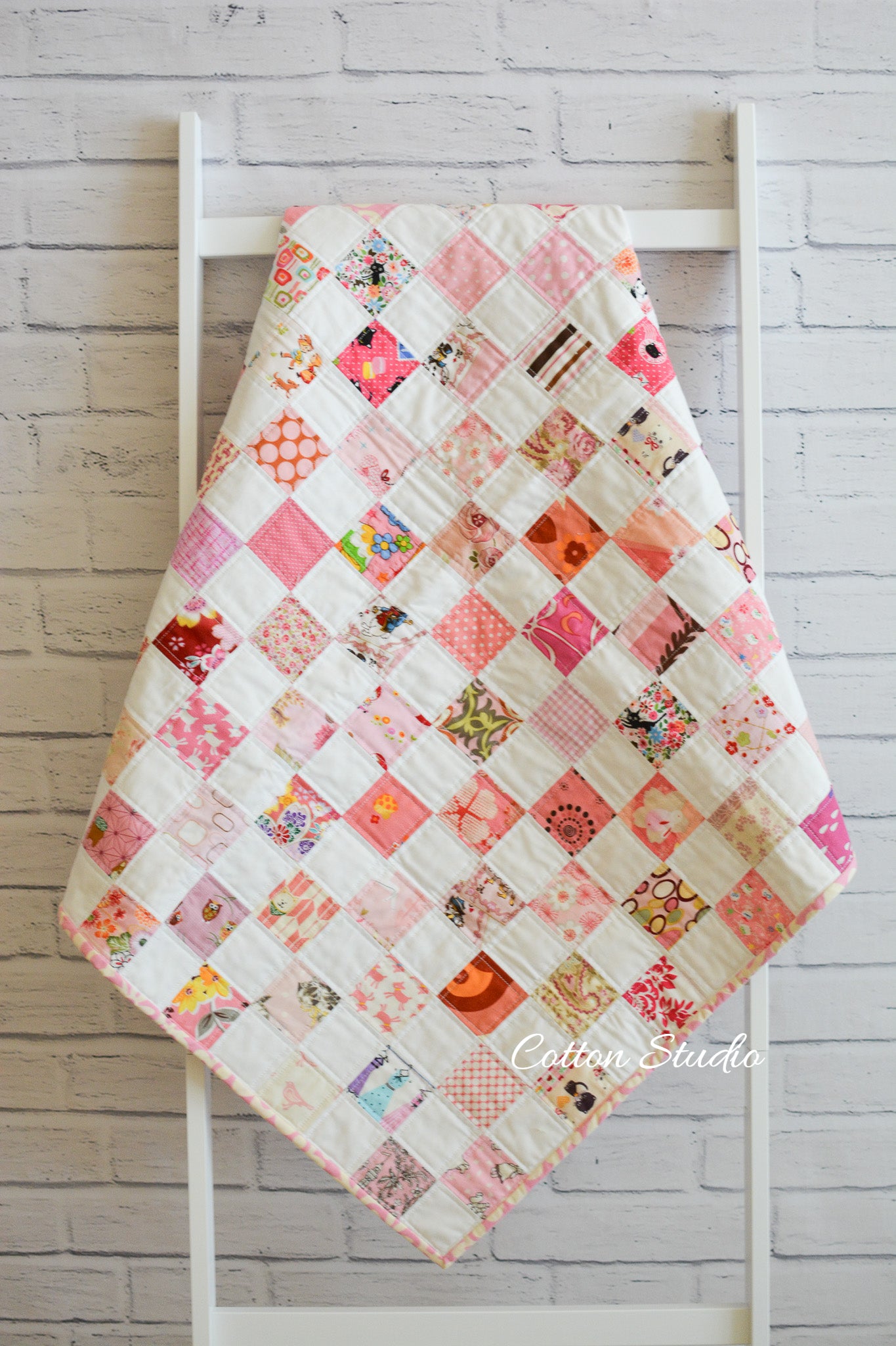 Checkerboard Pre-Cut Baby Girl Quilt Kit