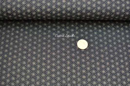 Asanoha Hemp Flowers on Indigo Japanese Fabric