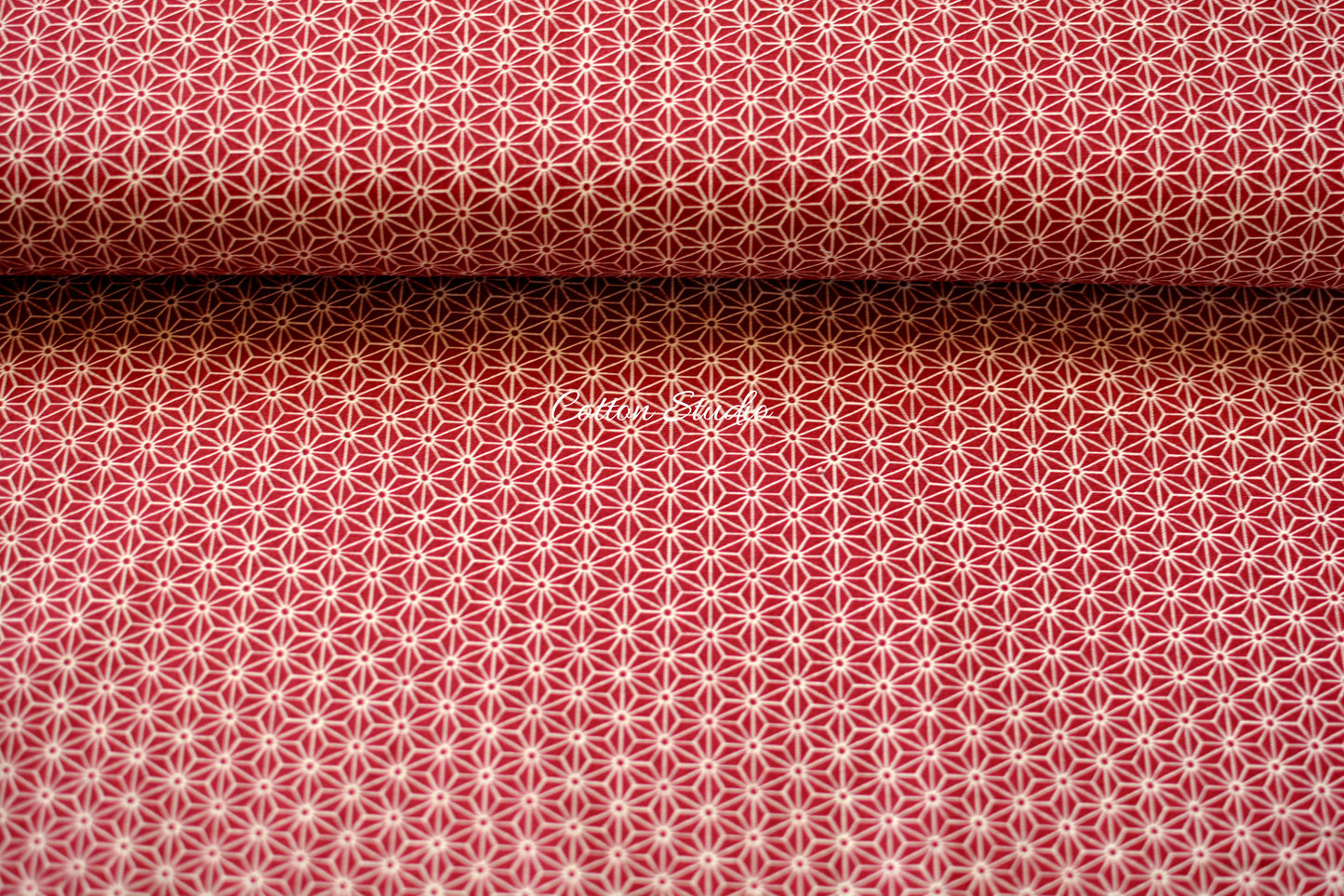 Asanoha Hemp Flowers Red Japanese Fabric