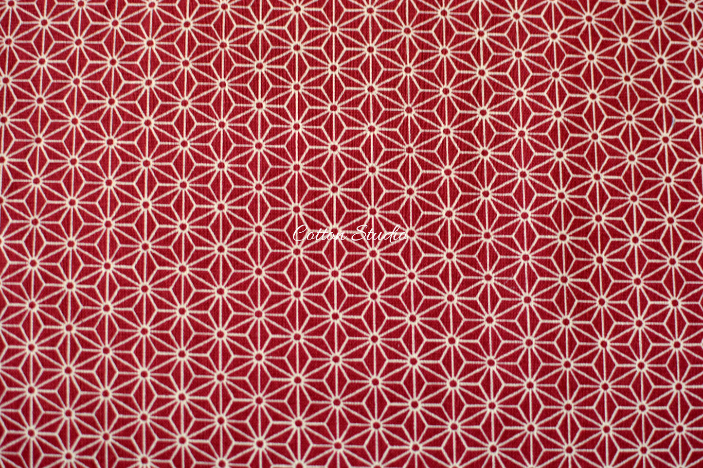 Asanoha Hemp Flowers Red Japanese Fabric