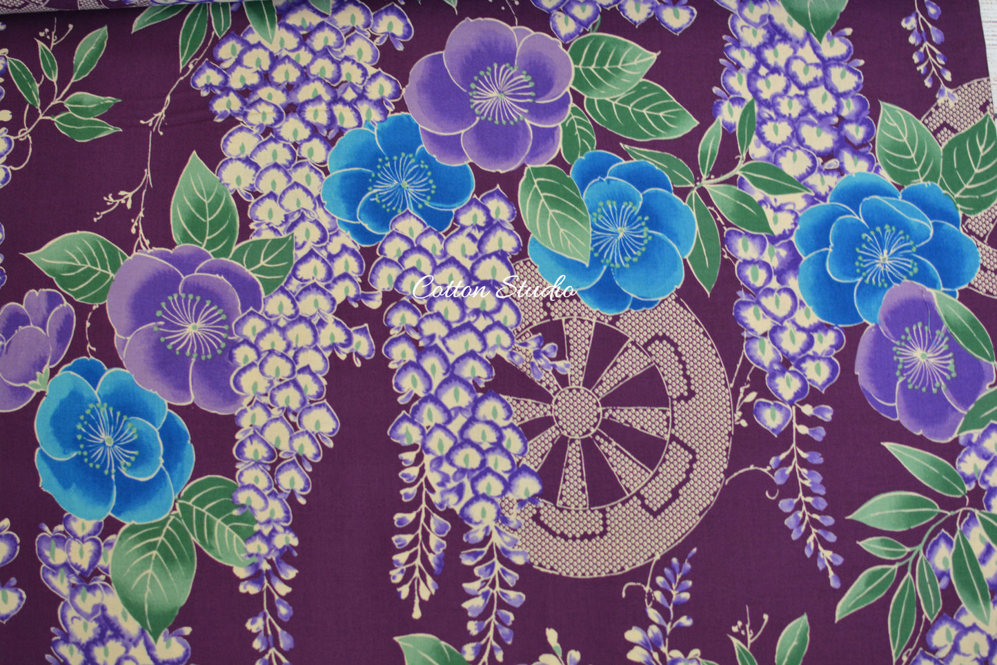 Kokka Classic Japan Wisteria Flowers Purple Kimono Inspired Japanese Fabric