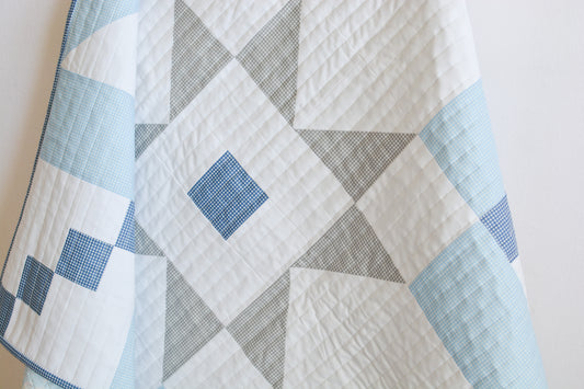 Super Star Baby Quilt Kit - Gingham Boy Quilt 48" x 48"