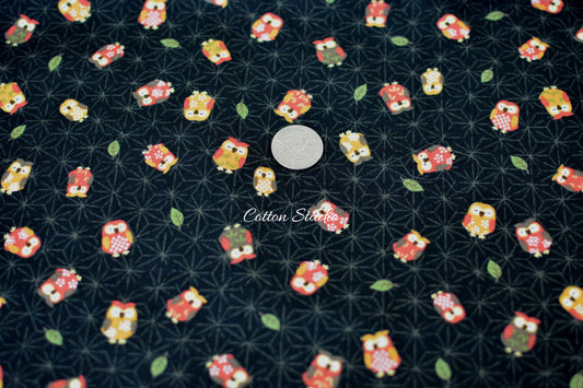 Owl and Asanoha Black Sevenberry