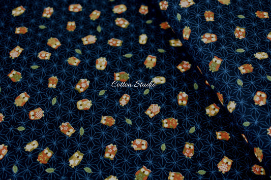 Owl and Asanoha Indigo Sevenberry
