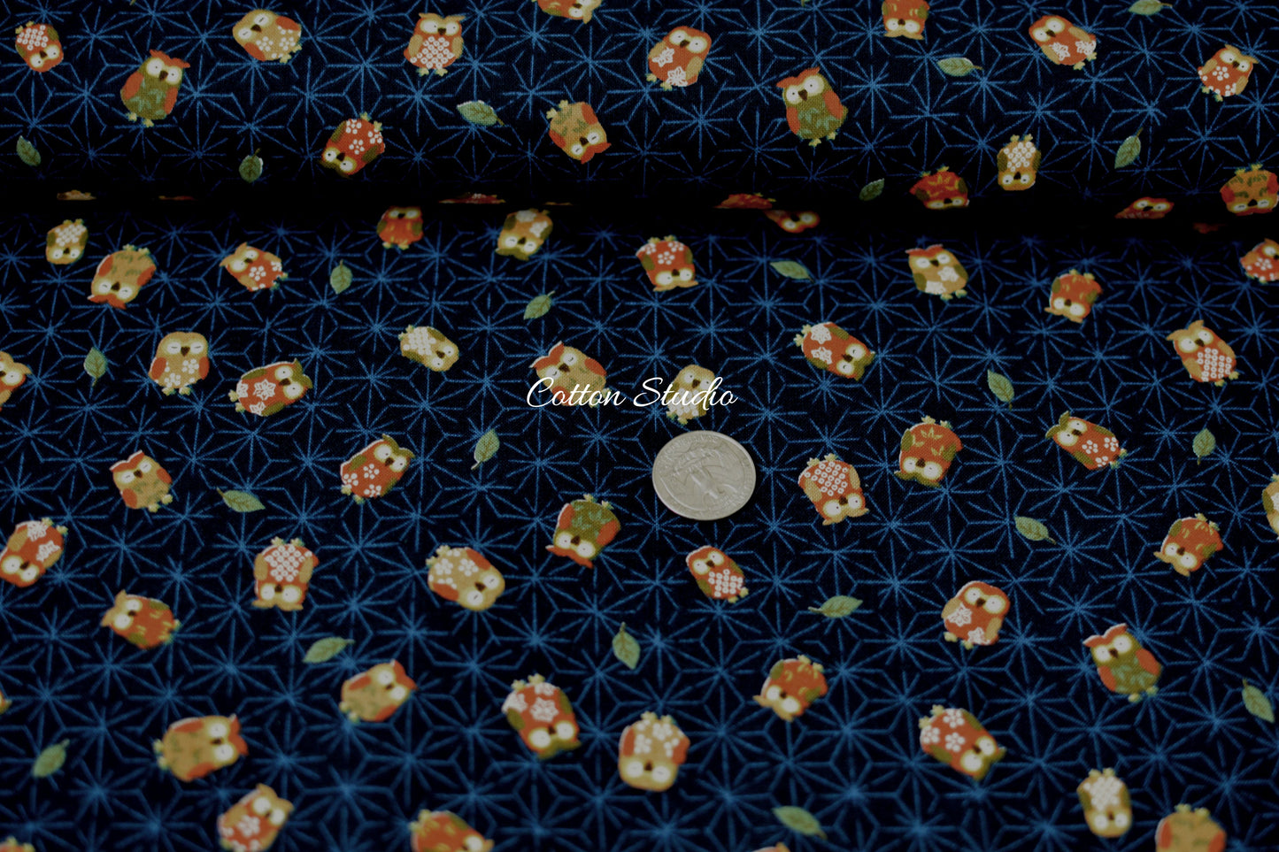 Owl and Asanoha Indigo Sevenberry