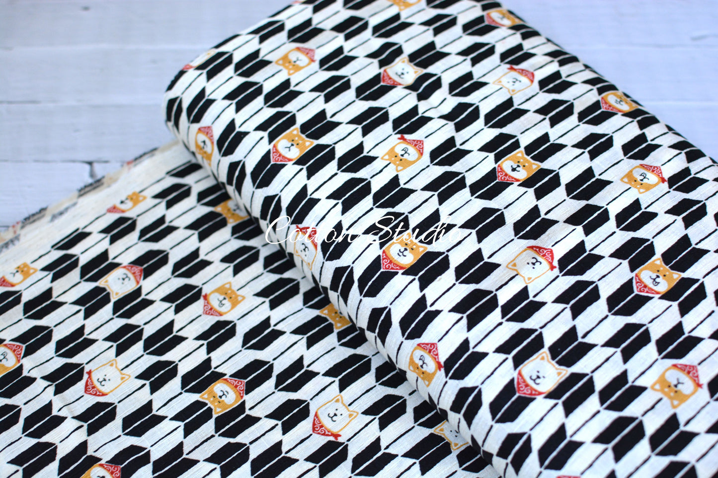 Remnant Shiba Inu Traditional Yagasuri Dog Print Black