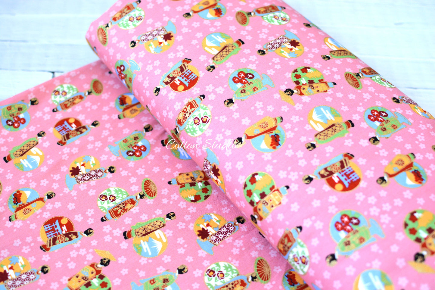 Maiko Sakura Pink Japanese Fabric