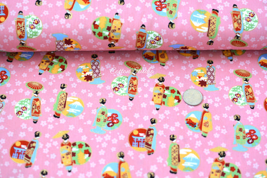 Maiko Sakura Pink Japanese Fabric
