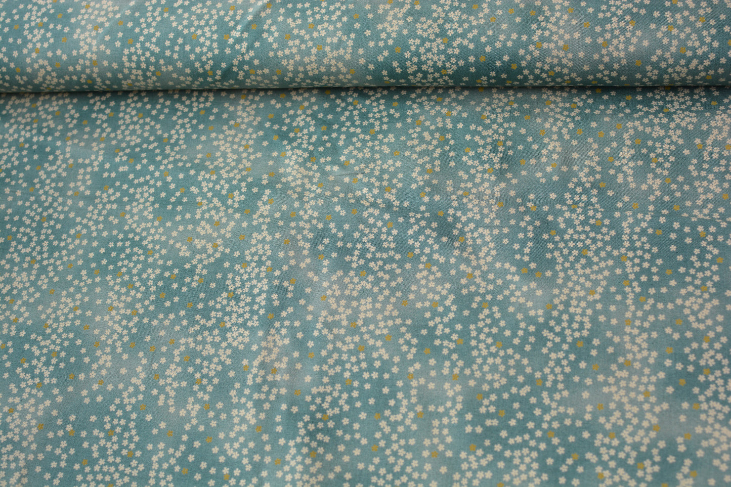 Flowing Cherry Blossoms Sakura Teal Japanese Fabric