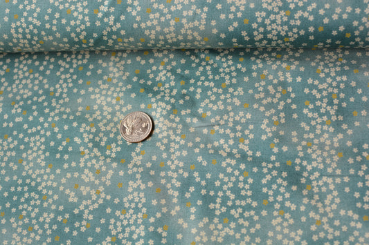 Flowing Cherry Blossoms Sakura Teal Japanese Fabric