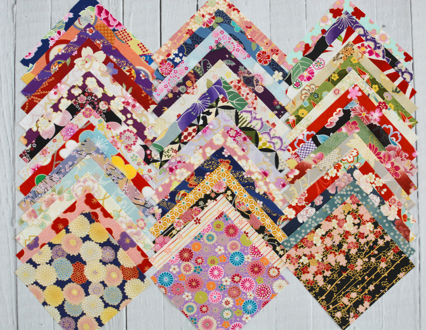 Japanese Fabric Charm Pack 5" x 5" squares - 42 pieces assortment of all different prints