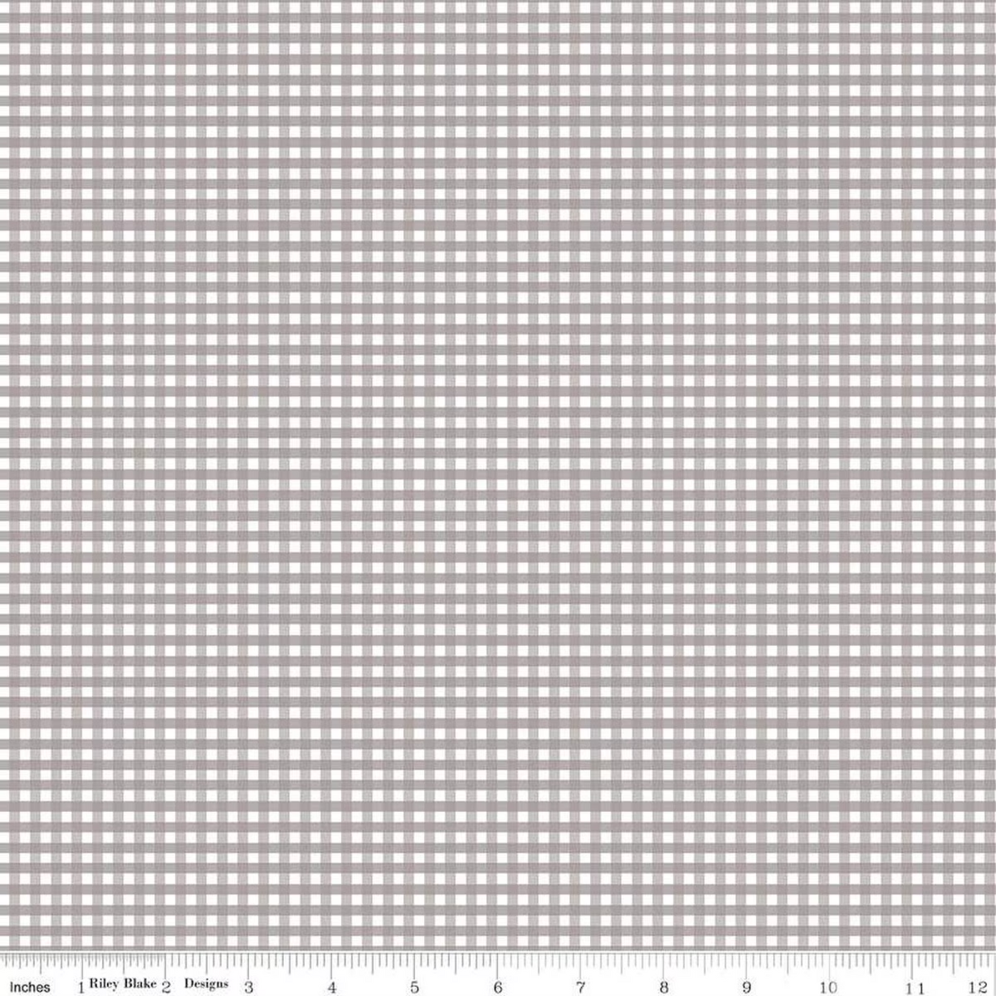 Riley Blake Designs 1/8" Gingham Gray Fabric