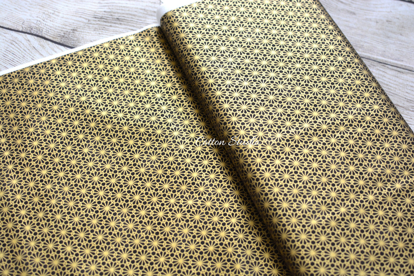 Quilt Gate Suzune Net Traditional Print with Metallic Accent Black Geometric Floral