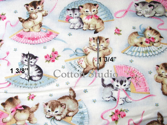 Remnant Smitten Kittens on Cream Michael Miller Fabrics CX4059-CREM-D