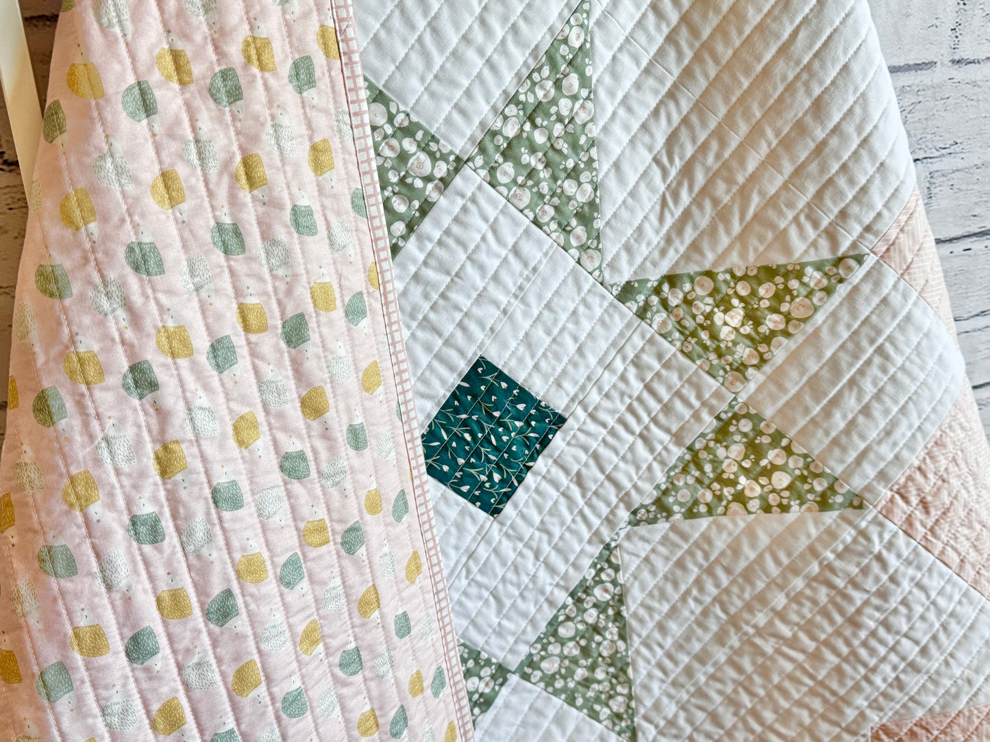Super Star Quilt Kit Lap Size 48" x 48" - Sweet Little Friends Girl