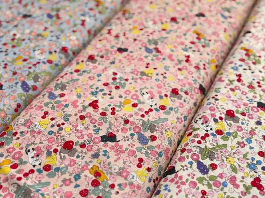 Cotton Kobayashi Cats Flowers and Fruits Japanese Fabric