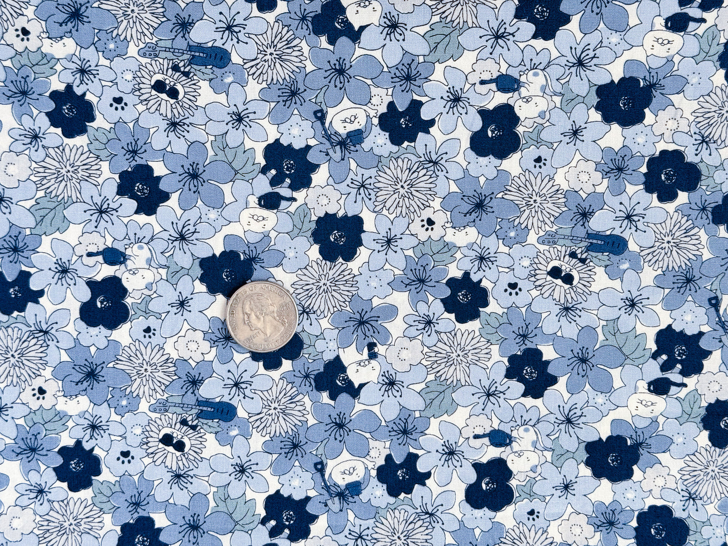Cotton Kobayashi Cats & Flowers Japanese Broadcloth Fabric