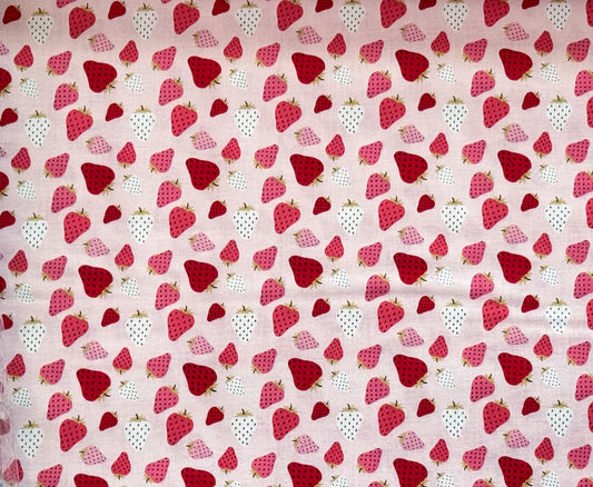 Poppie Cotton Prairie Sisters Homestead Strawberry Patch Pink Quilting Fabric