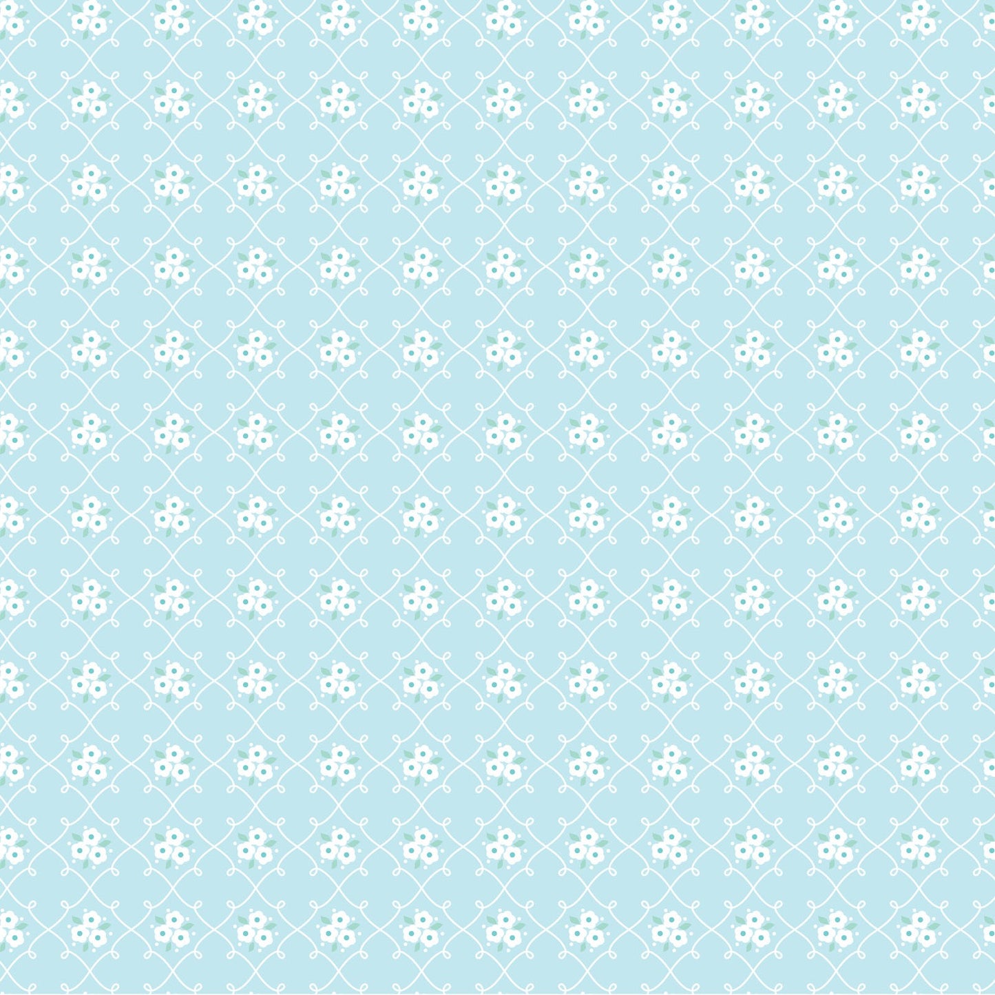 Poppie Cotton Fabric Market Day Rosie Fence Teal