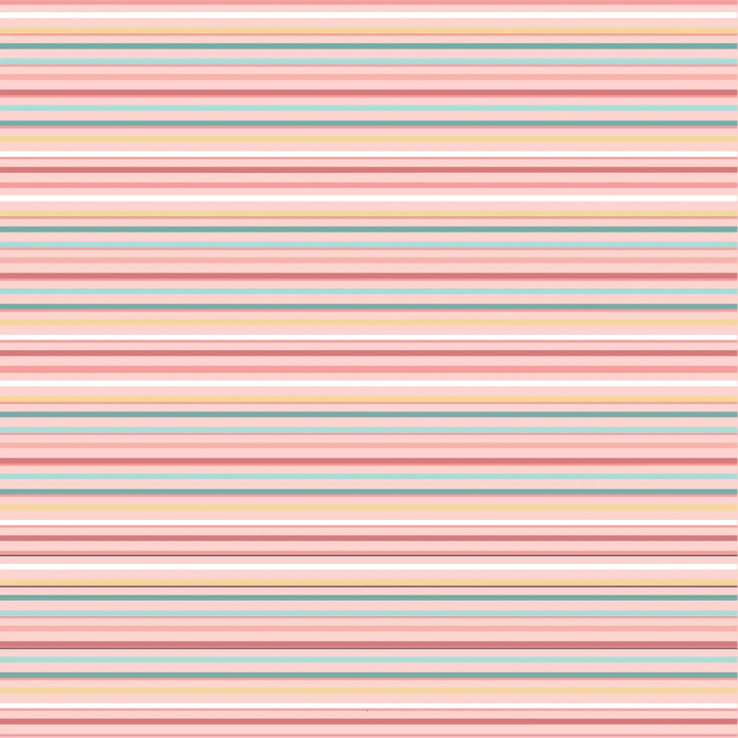 Painted Blossoms Picket Fence Pink Poppie Cotton Fabric
