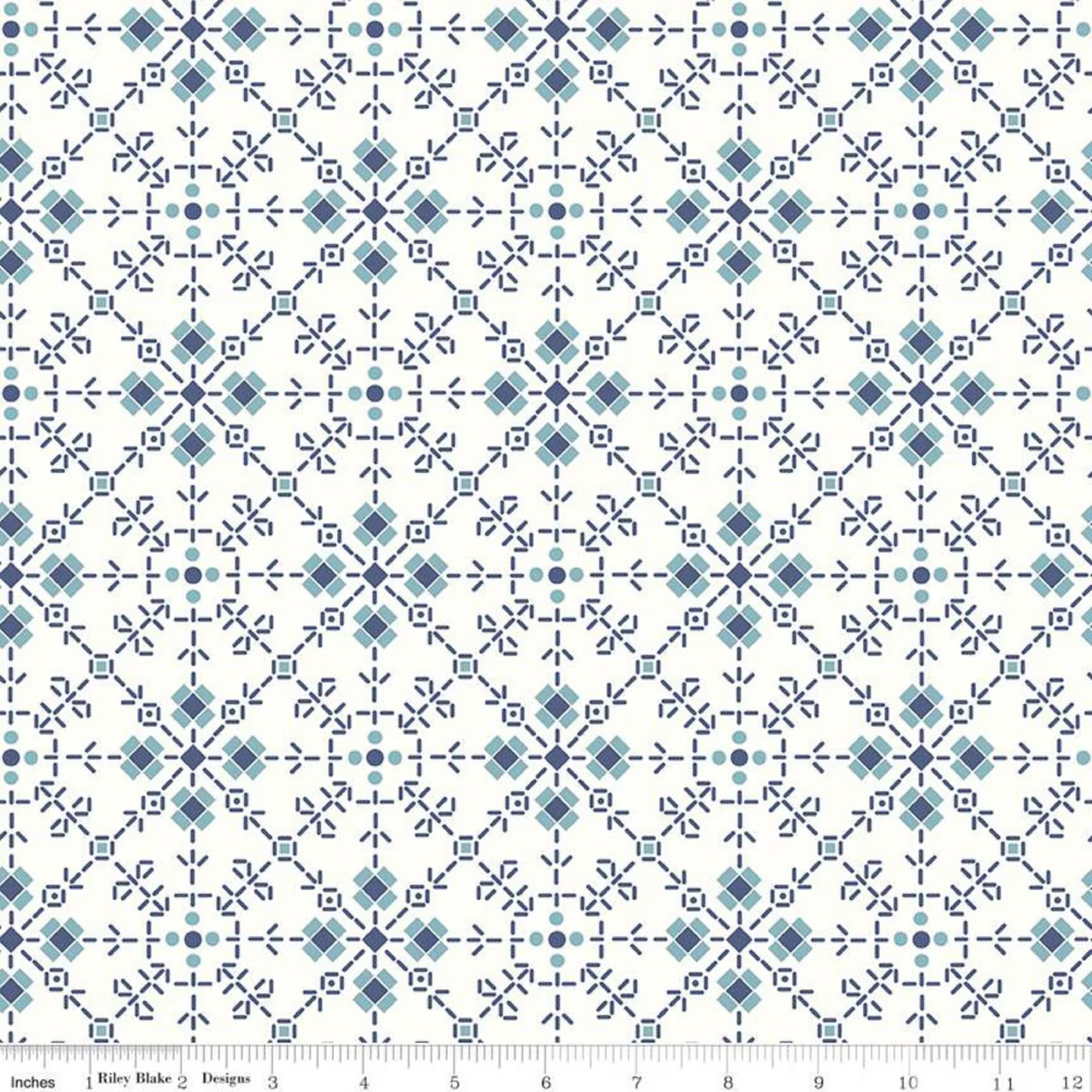 Wide Back Bee Plaids Homemade Denim Riley Blake 108" Wide Quilt Back Fabric