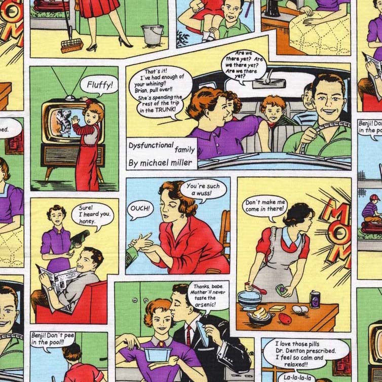 Dysfunctional family Michael Miller Fabrics CX3696-CREM-D