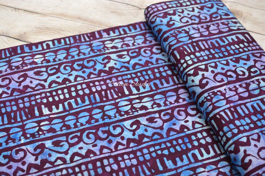 Batik Tiki Stripe Blackberry Michael Miller Fabric Baja Batiks BT9181