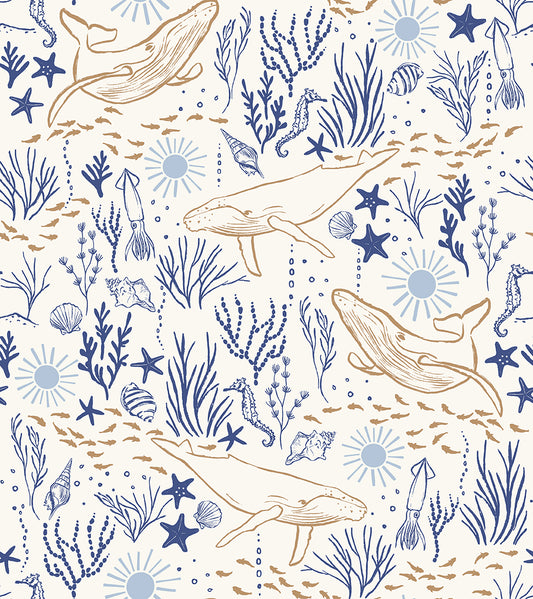 Remnant Paintbrush Studio Fabrics By The Sea - Under The Sea Light Blue