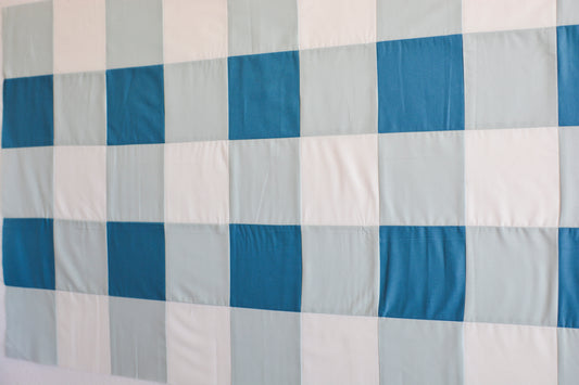 Gingham Baby Quilt Kit Precut Blue