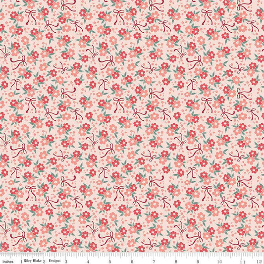Riley Blake Afternoon Tea Blush Floral Quilting Fabric