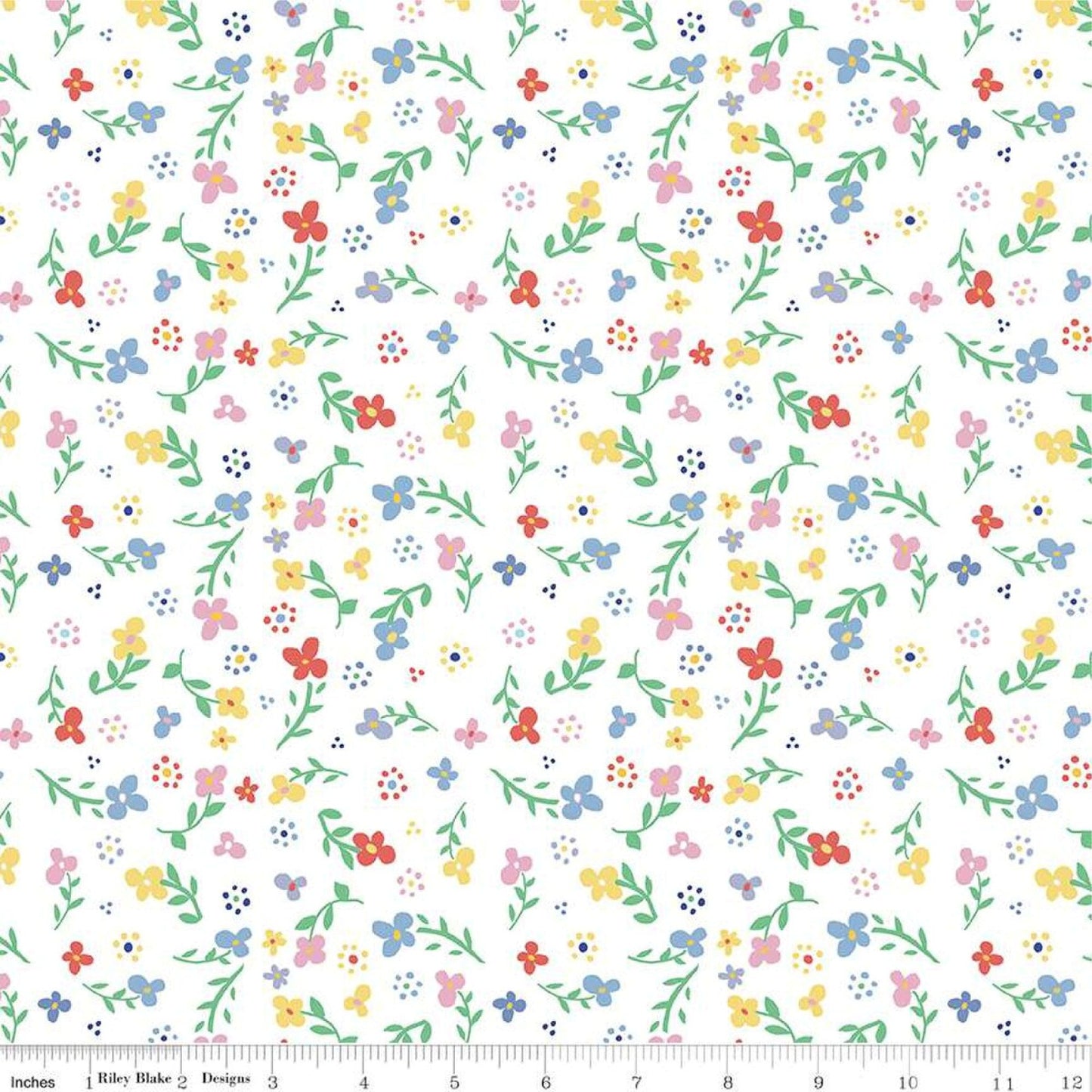 Riley Blake Always in Season Small Floral White Quilting Fabric