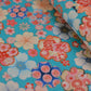 Cherry Blossoms Floral Kimono Print Sakura on Blue Japanese Fabric