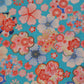 Cherry Blossoms Floral Kimono Print Sakura on Blue Japanese Fabric