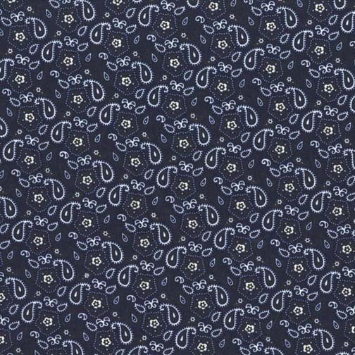 Remnant Bandana Ditzy Michael Miller Fabric Western Blue Paisley 31"L