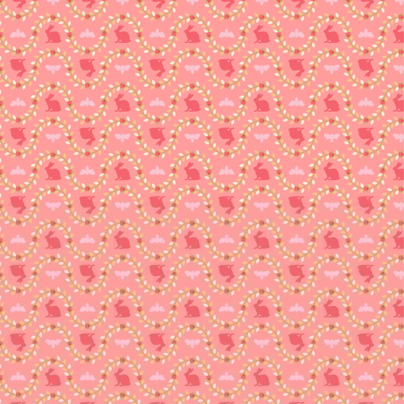 Poppie Cotton Poppies Patchwork Club - Benjamin Pink Bunny Fabric