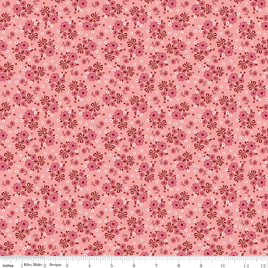 Riley Blake Calico Bouquet Heirloom by Lori Holt Coral Quilting Fabric
