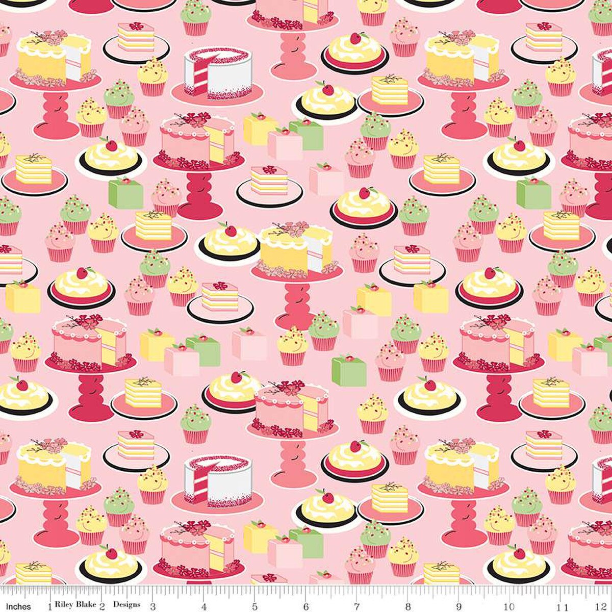 Riley Blake Designs Flour & Flower Sweet Bakes Pink Quilting Fabric