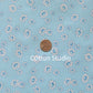 Japanese Fabric Happy Message 30's Flowers Blue