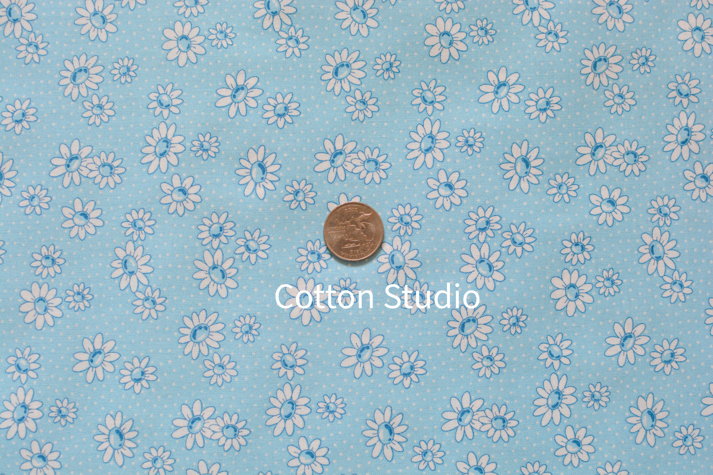 Japanese Fabric Happy Message 30's Flowers Blue