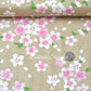 Cherry Blossoms Kimono Print Sakura on Beige Japanese Fabric