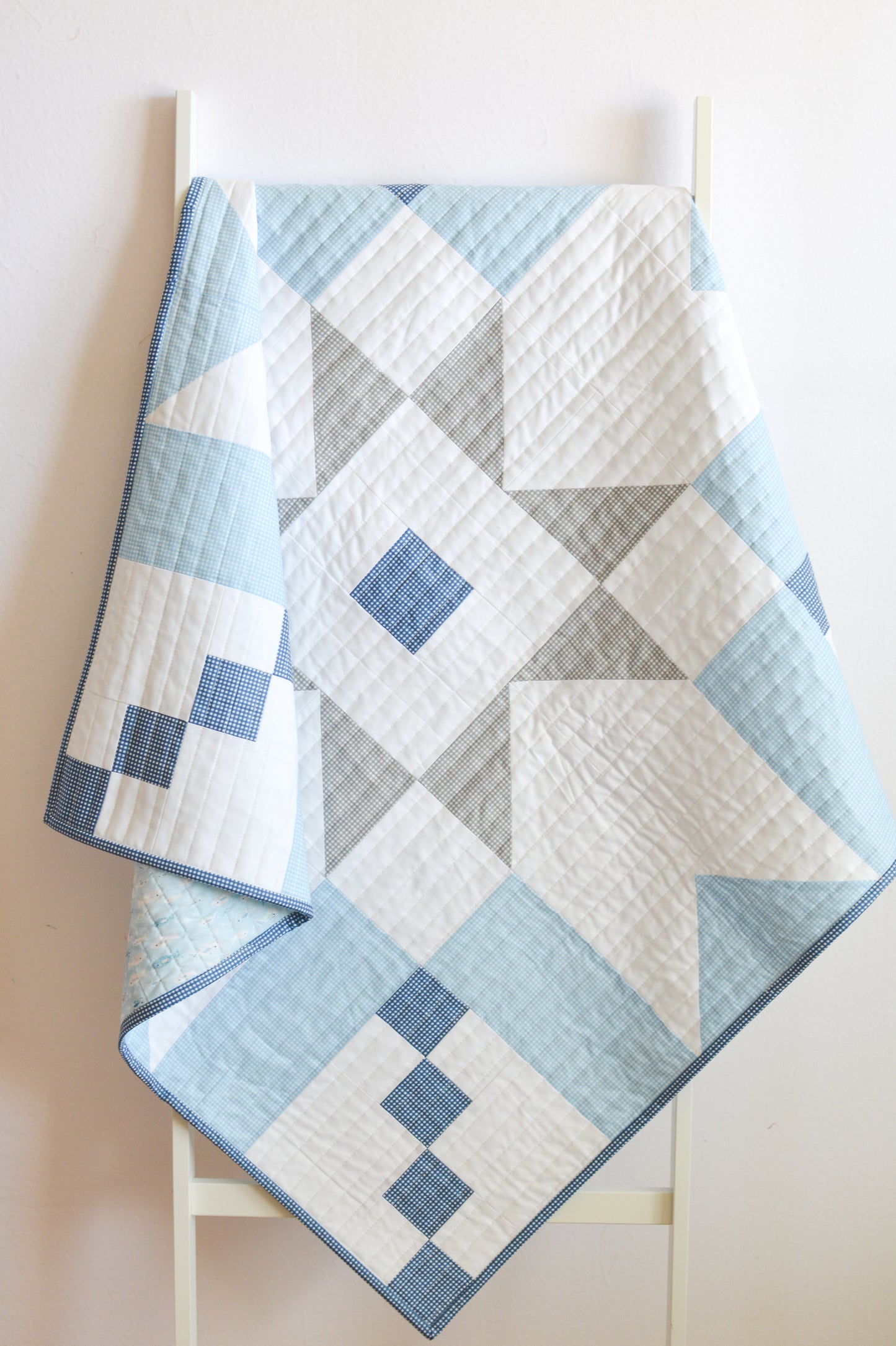 Super Star Baby Quilt Kit - Gingham Boy Quilt 48" x 48"