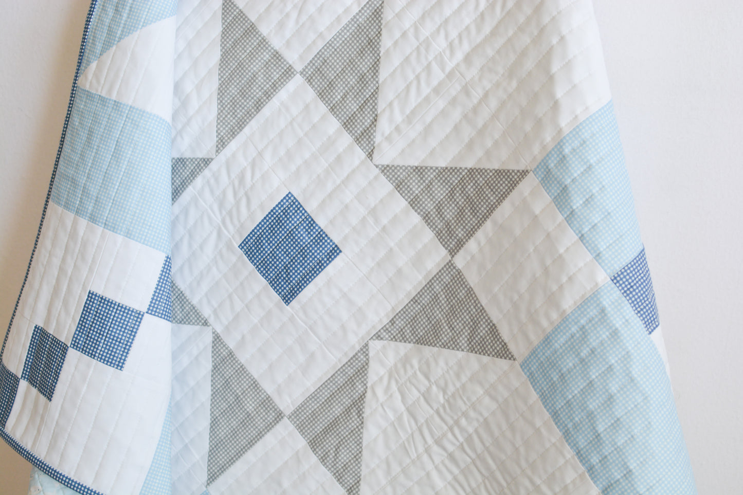 Super Star Baby Quilt Kit - Gingham Boy Quilt 48" x 48"