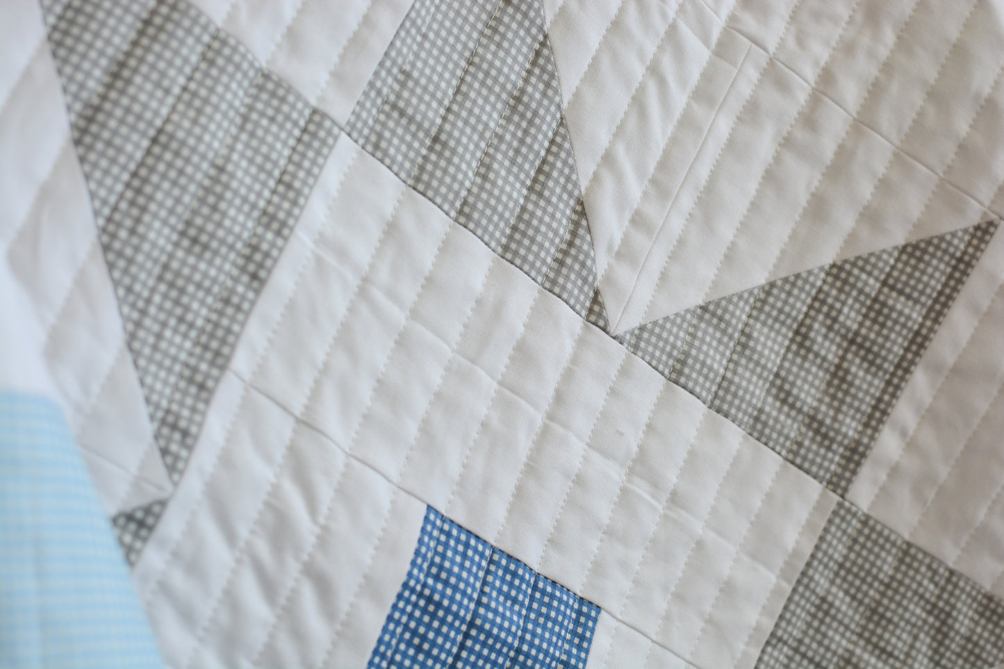 Super Star Baby Quilt Kit - Gingham Boy Quilt 48" x 48"