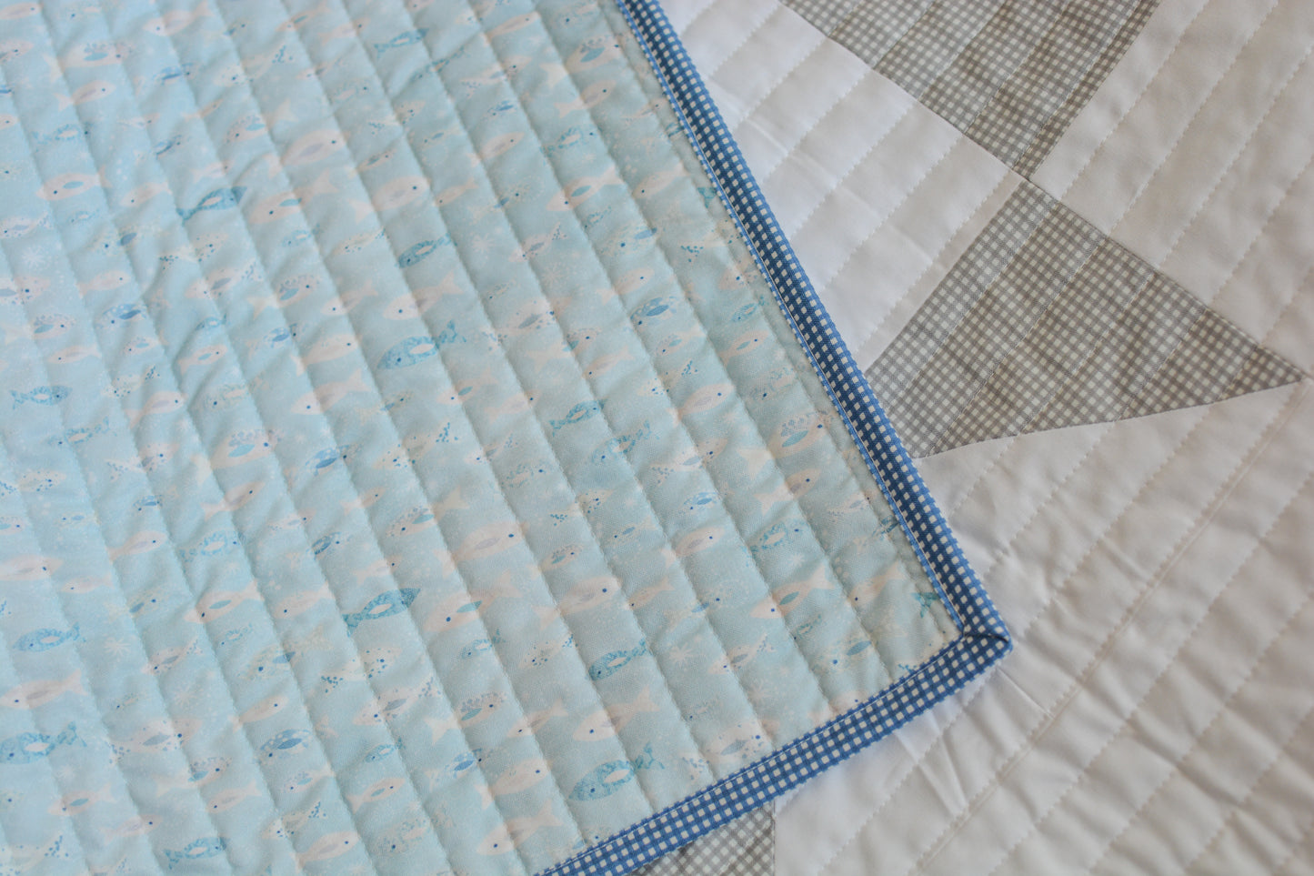 Super Star Baby Quilt Kit - Gingham Boy Quilt 36" x 36"