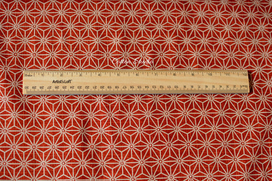 Asanoha Hemp Flowers Medium Red Japanese Fabric